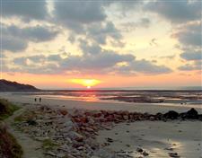 Coucher de soleil à Villerville entre Honfleur et Trouville Deauville