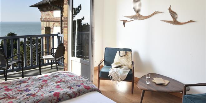 Chambres vue mer à Honfleur, Deauville et Trouville - Bellevue Hotel